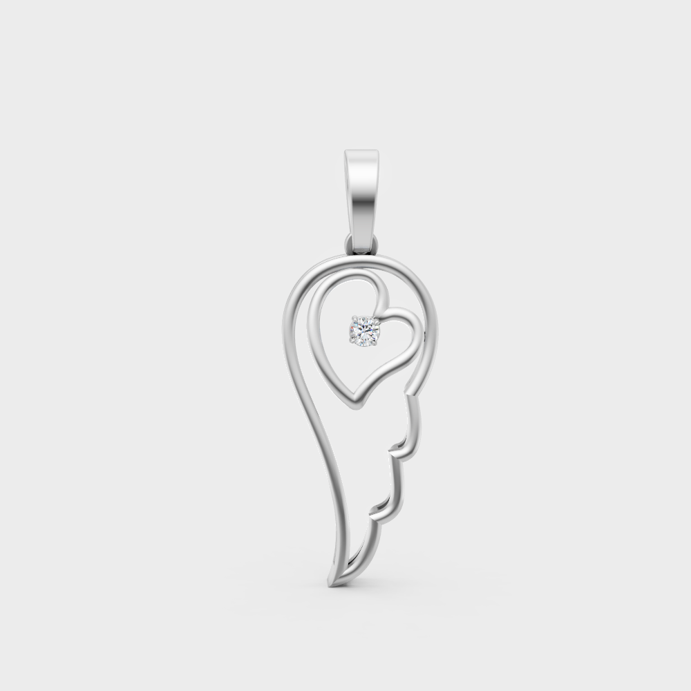 White Gold Round-Shaped Lab-Grown Diamond Pendant With Hallmark Gold Quality